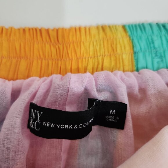 New York & Company Size M Multicolor Tie Back Cotton Dress with Pockets - Picture 10 of 12